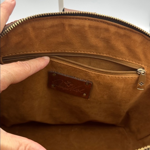 Patricia Nash Mellini Satchel Wavy Woven Raffia Bag Purse With Crossbody Strap - Picture 9 of 11